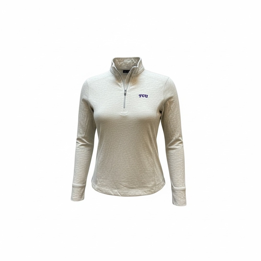 Johnnie O TCU Pullover Quarter Zip Long Sleeve Sweatshirt Top Womens Size S